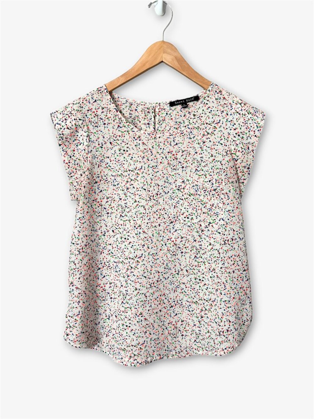 Sweet Rain Neon Paint Splatter Confetti Cap Sleeve Top Dopamine Dressing Size S
